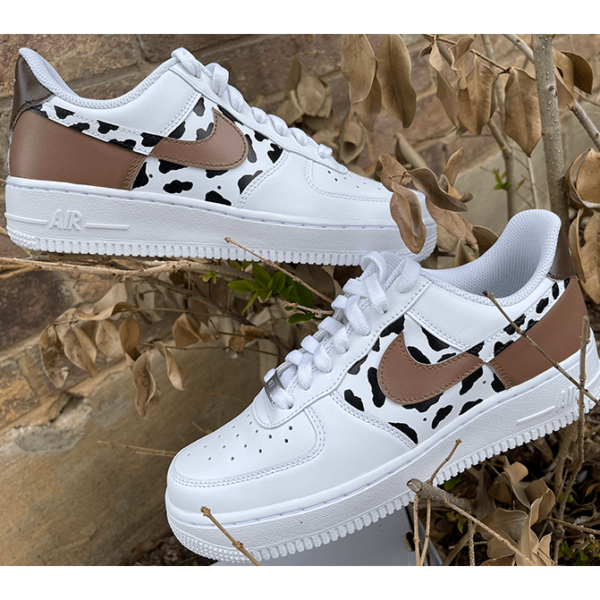 Custom Western Cow Print’ Brown Air Force 1 Chocolate