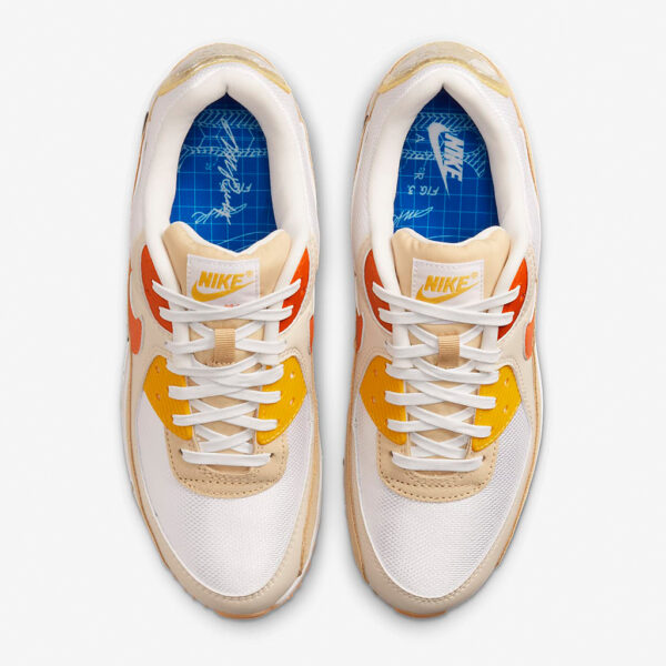 Air Max 90 SE – Summit White/Sesame/Lemon Wash/Safety Orange