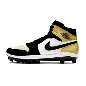 Gold Toe Jordan 1 Retro Cleats