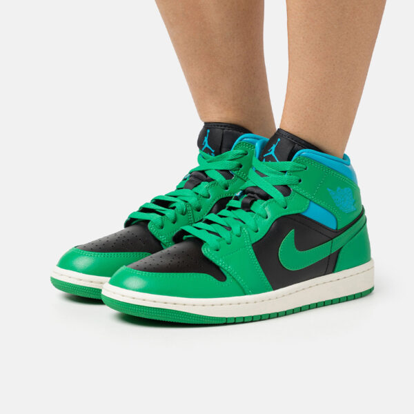 Air Jordan 1 Mid “Black Lucky Green Aquatone”