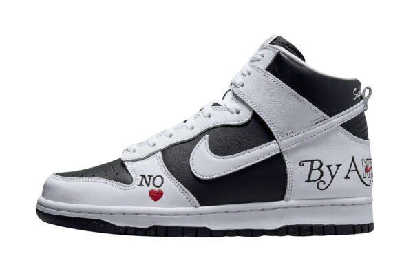 Supreme X Nike SB Dunk High By Any Means Black White