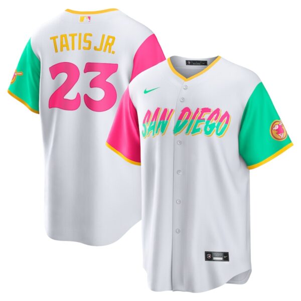 Jerseys Men’s San Diego Padres Fernando Tatis Jr. Nike White 2022 City Connect Replica