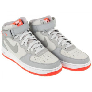 Air Force 1 Mid Pure Platinum Wolf Grey Bright Crimson