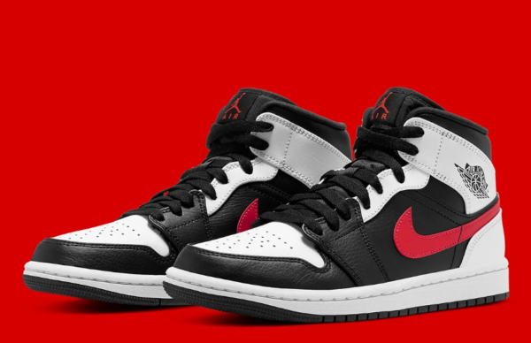 Air Jordan 1 Mid Black Chile Red White