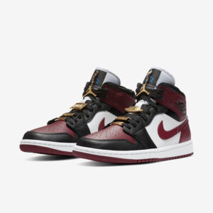 Air Jordan 1 Mid SE Gold Pendants Dark Beetroot WMNS