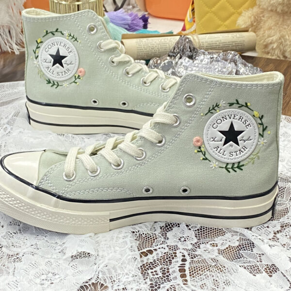 Embroidered Converse High Tops Sweet Flowers