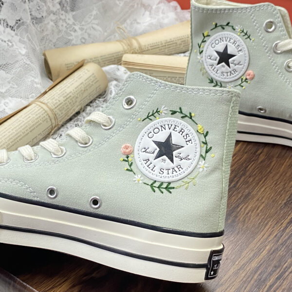 Embroidered Converse High Tops Sweet Flowers