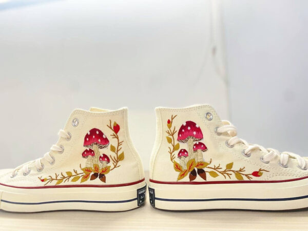 Embroidered Converse High Tops Mushroom Christmas Unique Gifts