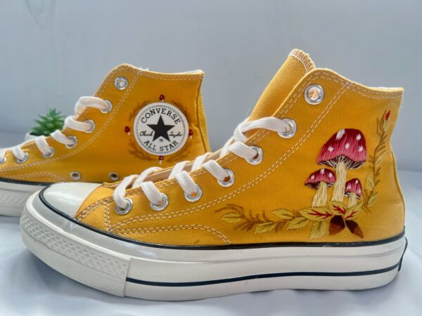 Embroidered Converse High Tops Vintage Mushroom