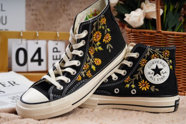 Embroidered Converse High Tops Sweet Cherry Blossom