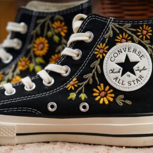 Embroidered Converse High Tops Sweet Cherry Blossom