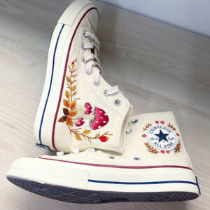 Embroidered Converse High Tops Mushroom Christmas Unique Gifts