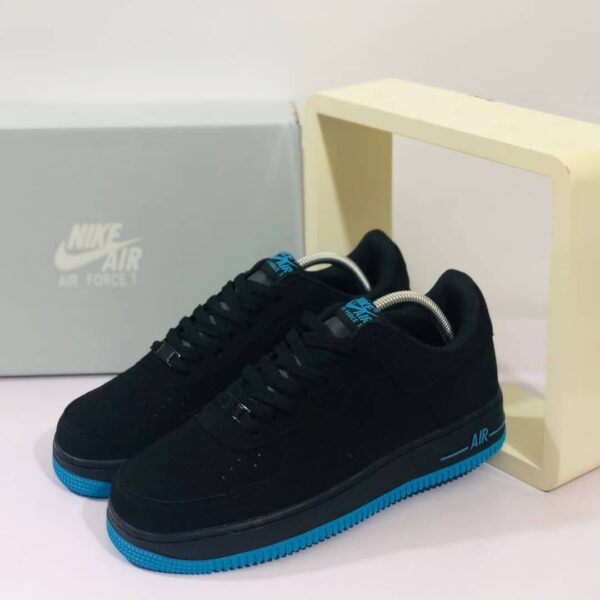 AIR FORCE 1 Swoosh SUEDE BLACK CHLORINE BLUE