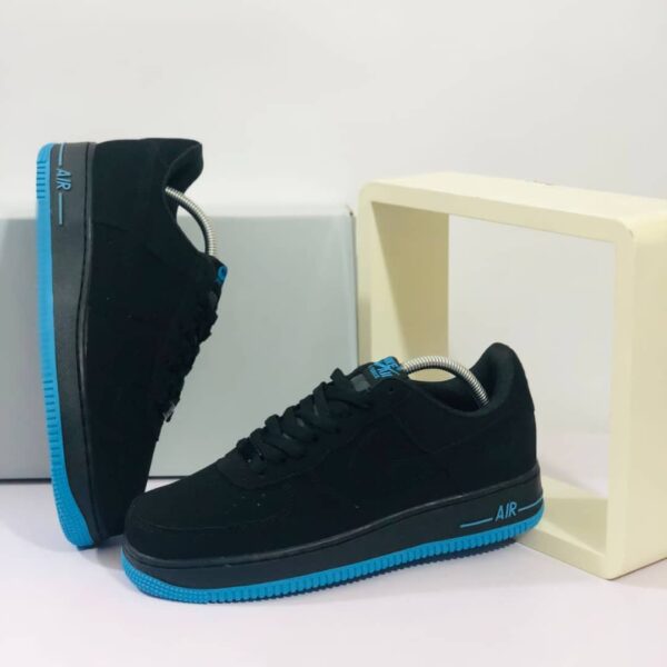 AIR FORCE 1 Swoosh SUEDE BLACK CHLORINE BLUE