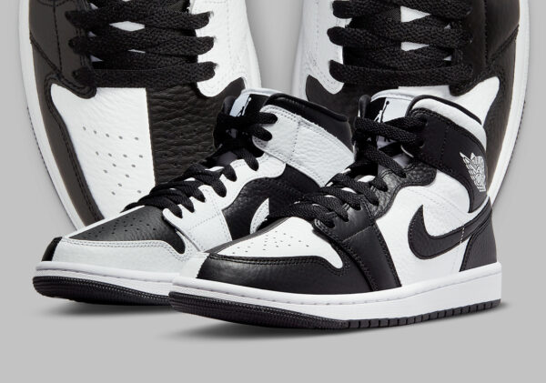 Air Jordan 1 Mid Appears In The Split-Blocked Arrangement