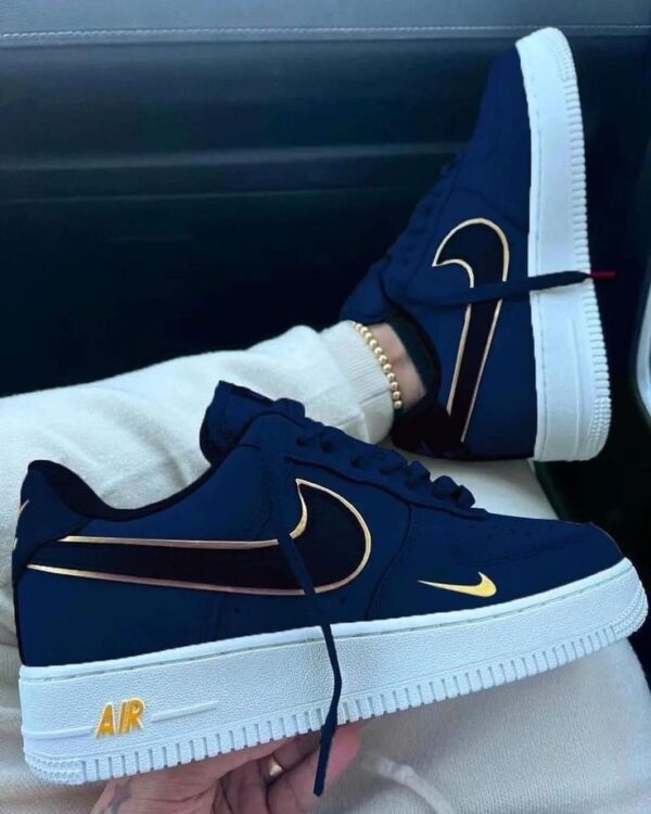 Acid Blue Black Yellow Nike Air Force 1 Custom