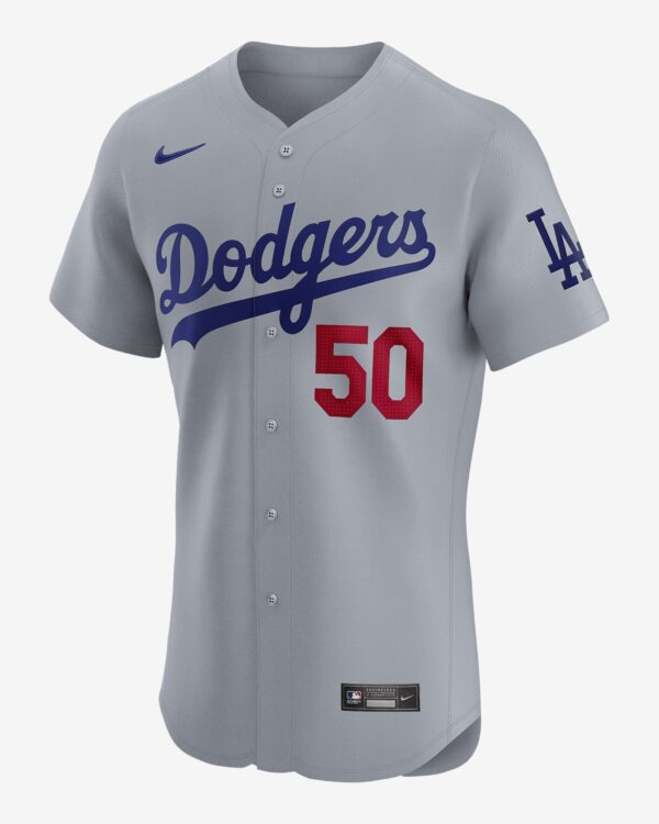 Mookie Betts Los Angeles Dodgers Mens Nike Dri-FIT ADV MLB Elite Jersey – Gray