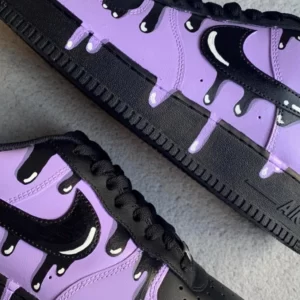 Black and Purple Drip Custom Air Force 1