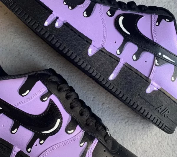 Black and Purple Drip Custom Air Force 1