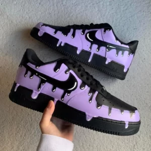 Black and Purple Drip Custom Air Force 1