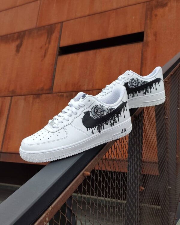 Rose Black Drips Air Force 1 Custom