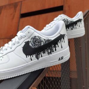 Rose Black Drips Air Force 1 Custom