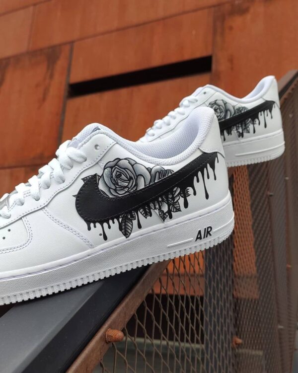 Rose Black Drips Air Force 1 Custom