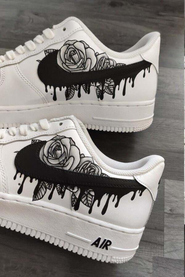 Rose Black Drips Air Force 1 Custom