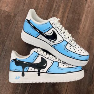 Cartoon Blue Drip Air Force 1 Custom