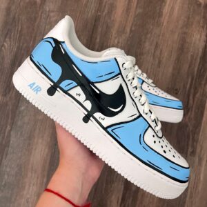 Cartoon Blue Drip Air Force 1 Custom