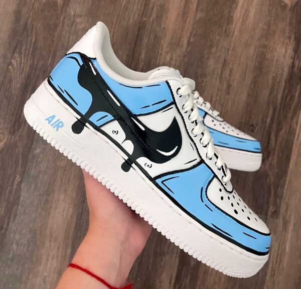 Cartoon Blue Drip Air Force 1 Custom