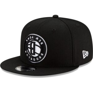 Brooklyn Nets New Era Black Upside Down Logo 9FIFTY Snapback Hat