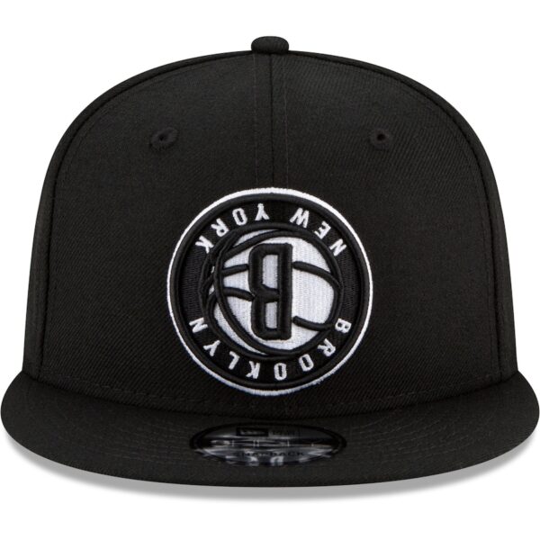 Brooklyn Nets New Era Black Upside Down Logo 9FIFTY Snapback Hat