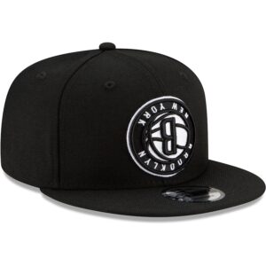 Brooklyn Nets New Era Black Upside Down Logo 9FIFTY Snapback Hat