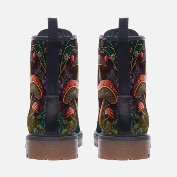 Fairy Mushrooms Leather Boots Fleece Fur Boots