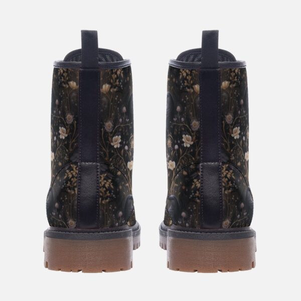 Dark Garden and Crows Ravens Leather Boots Fleece Fur Boots