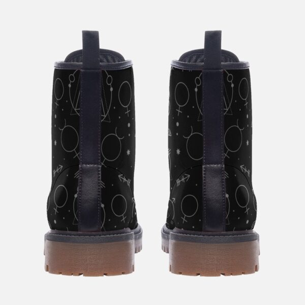 Mystical Occult Celestial Leather Boots Fleece Fur Boots