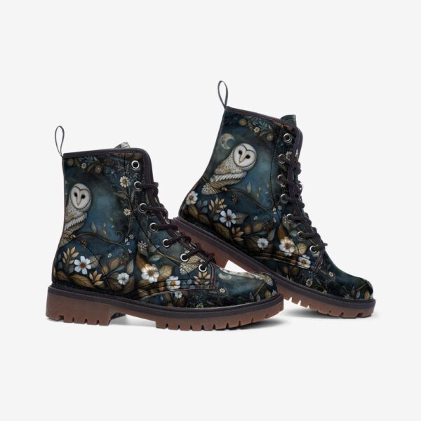 Owls in the Moonlight Leather Boots Fleece Fur Boots