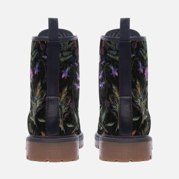 Thistle Flowers Leather Boots Fleece Fur Boots