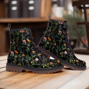 Naturecore Colorful Leather Boots Fleece Fur Boots